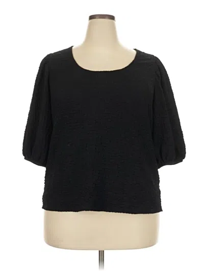 Pre-owned Terra & Sky 3/4 Sleeve T-shirt In Black