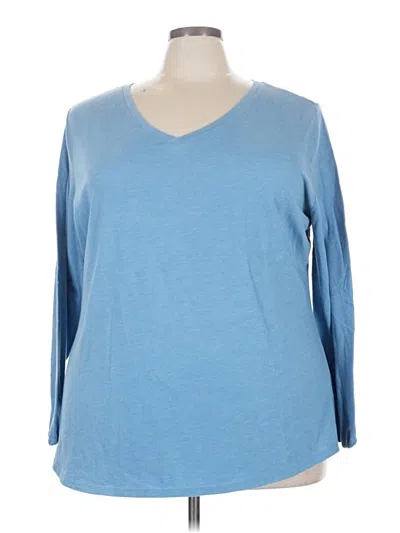 Pre-owned Terra & Sky 3/4 Sleeve T-shirt In Blue