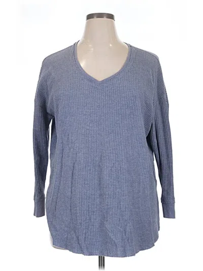 Pre-owned Terra & Sky 3/4 Sleeve T-shirt In Blue