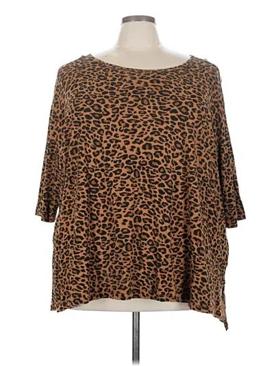 Pre-owned Terra & Sky 3/4 Sleeve T-shirt In Brown