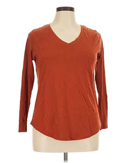Pre-owned Terra & Sky 3/4 Sleeve T-shirt In Brown