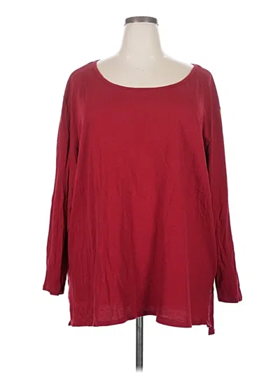 Pre-owned Terra & Sky 3/4 Sleeve T-shirt In Burgundy