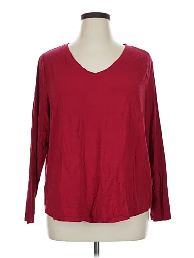 Pre-owned Terra & Sky 3/4 Sleeve T-shirt In Burgundy