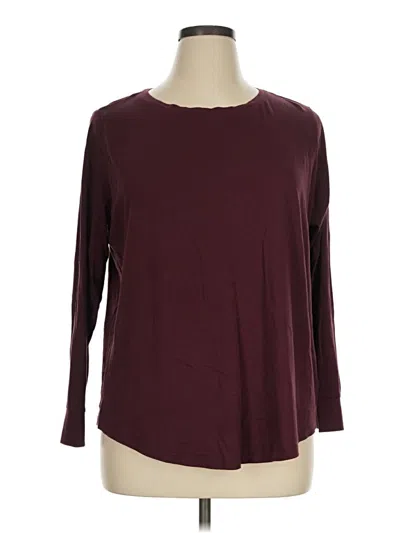Pre-owned Terra & Sky 3/4 Sleeve T-shirt In Burgundy