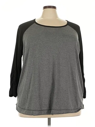 Pre-owned Terra & Sky 3/4 Sleeve T-shirt In Gray