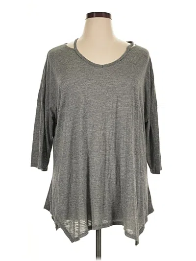 Pre-owned Terra & Sky 3/4 Sleeve T-shirt In Gray