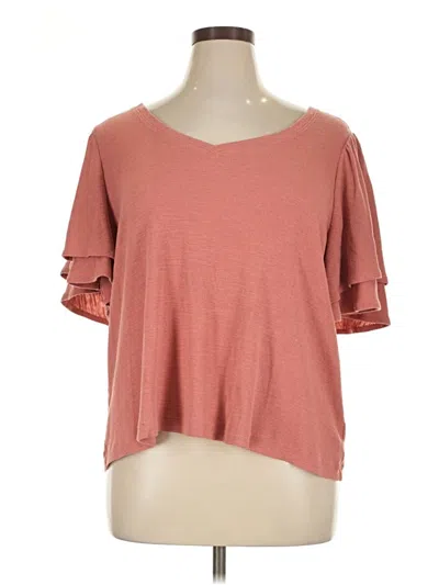 Pre-owned Terra & Sky 3/4 Sleeve T-shirt In Pink
