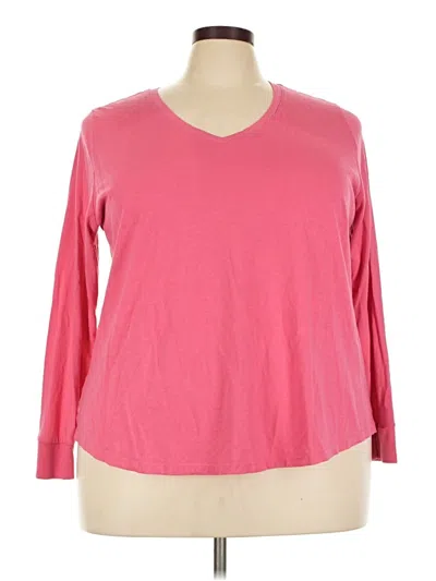 Pre-owned Terra & Sky 3/4 Sleeve T-shirt In Pink