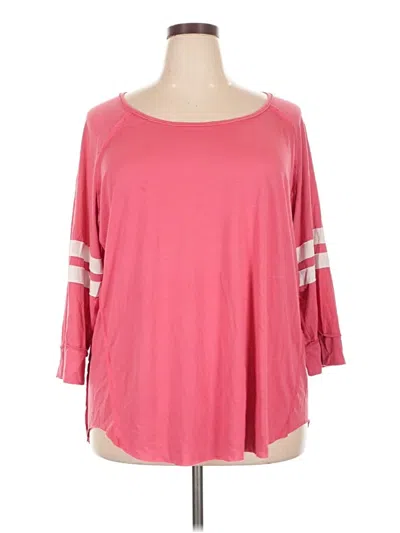 Pre-owned Terra & Sky 3/4 Sleeve T-shirt In Pink