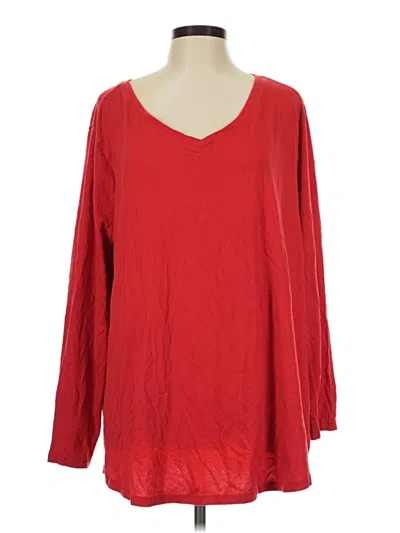 Pre-owned Terra & Sky 3/4 Sleeve T-shirt In Red