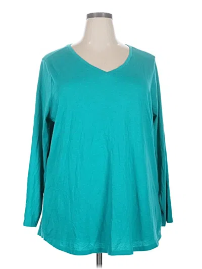 Pre-owned Terra & Sky 3/4 Sleeve T-shirt In Teal