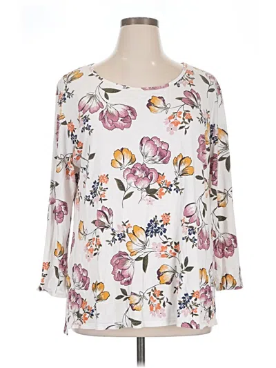 Pre-owned Terra & Sky 3/4 Sleeve T-shirt In White