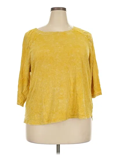 Pre-owned Terra & Sky 3/4 Sleeve T-shirt In Yellow