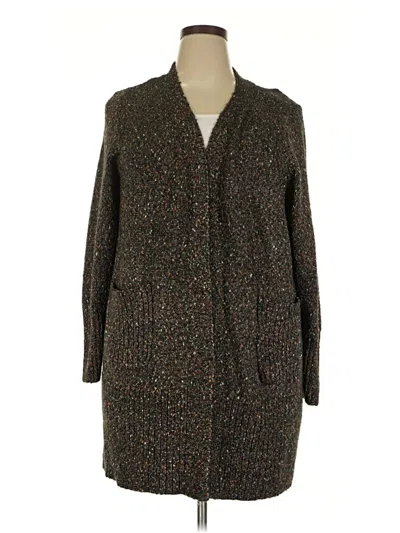 Pre-owned Terra & Sky Cardigan Sweater In Brown