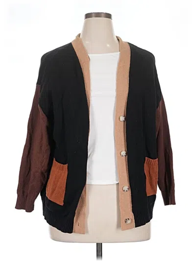 Pre-owned Terra & Sky Cardigan Sweater In Brown