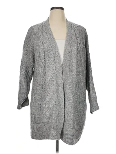 Pre-owned Terra & Sky Cardigan Sweater In Gray