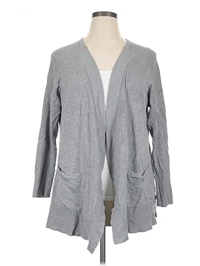Pre-owned Terra & Sky Cardigan Sweater In Gray