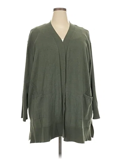 Pre-owned Terra & Sky Cardigan Sweater In Green