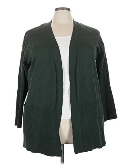 Pre-owned Terra & Sky Cardigan Sweater In Green