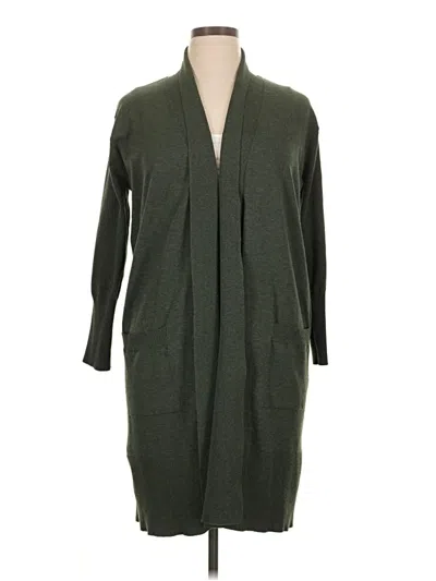 Pre-owned Terra & Sky Cardigan Sweater In Green