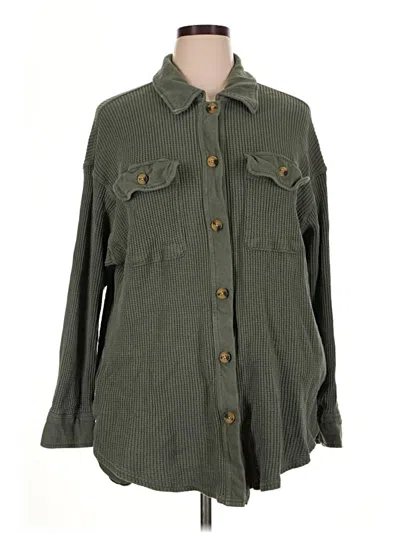 Pre-owned Terra & Sky Cardigan Sweater In Green