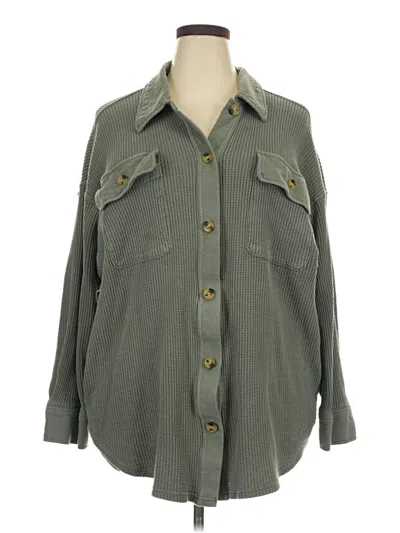 Pre-owned Terra & Sky Cardigan Sweater In Green