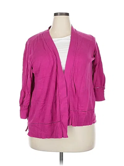 Pre-owned Terra & Sky Cardigan Sweater In Pink