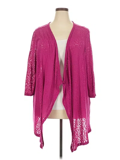 Pre-owned Terra & Sky Cardigan Sweater In Pink