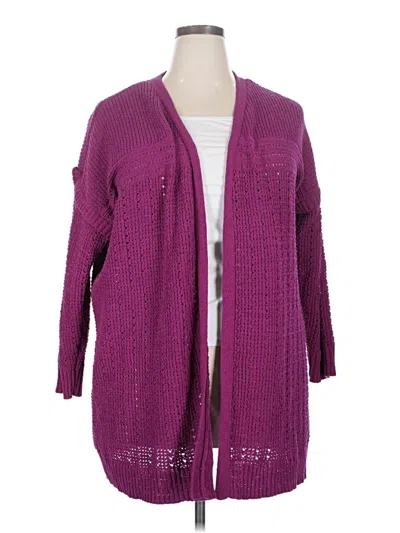 Pre-owned Terra & Sky Cardigan Sweater In Purple