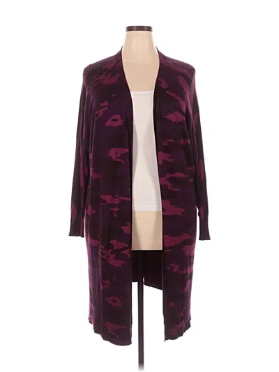 Pre-owned Terra & Sky Cardigan Sweater In Purple