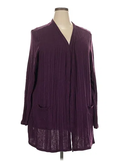 Pre-owned Terra & Sky Cardigan Sweater In Purple
