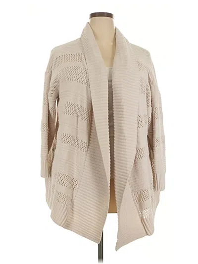 Pre-owned Terra & Sky Cardigan Sweater In Tan