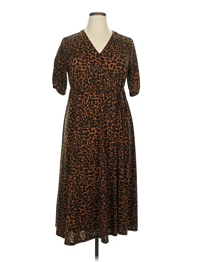 Pre-owned Terra & Sky Casual Dress In Brown