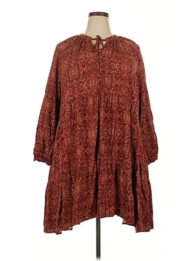 Pre-owned Terra & Sky Casual Dress In Brown