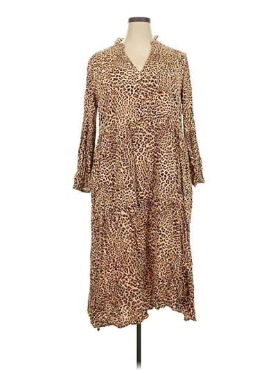 Pre-owned Terra & Sky Casual Dress In Brown