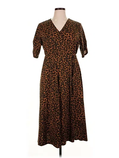 Pre-owned Terra & Sky Casual Dress In Brown