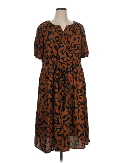Pre-owned Terra & Sky Casual Dress In Brown