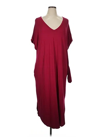 Pre-owned Terra & Sky Casual Dress In Burgundy