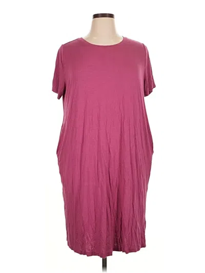 Pre-owned Terra & Sky Casual Dress In Burgundy