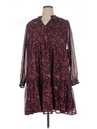 Terra & Sky Casual Dress In Burgundy