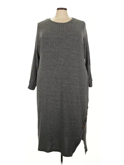 Pre-owned Terra & Sky Casual Dress In Gray