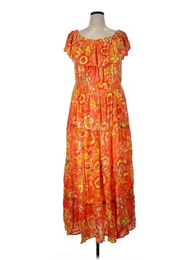 Pre-owned Terra & Sky Casual Dress In Orange