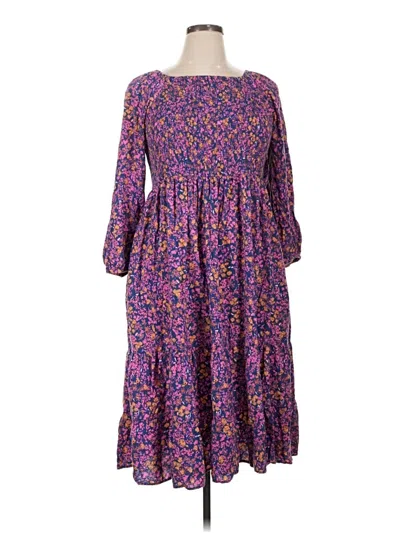 Pre-owned Terra & Sky Casual Dress In Purple