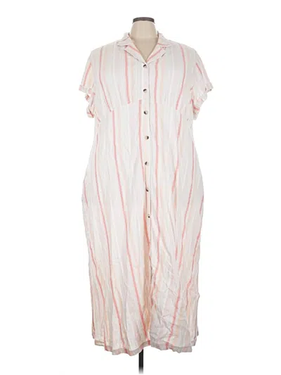 Pre-owned Terra & Sky Casual Dress In White