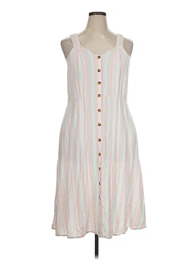 Pre-owned Terra & Sky Casual Dress In White