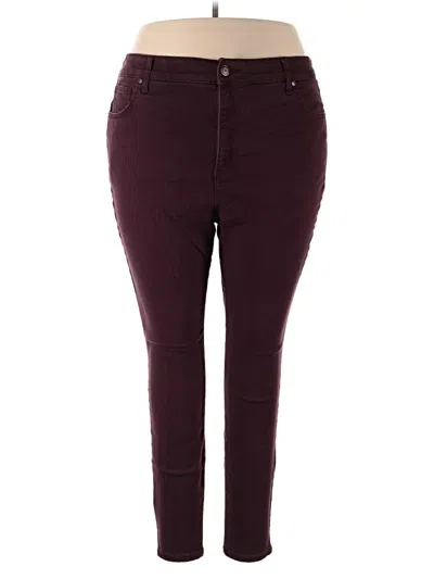 Pre-owned Terra & Sky Jeans In Burgundy