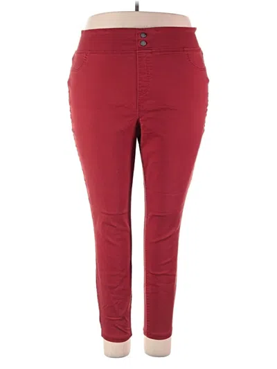 Pre-owned Terra & Sky Jeggings In Red
