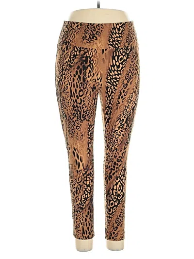 Pre-owned Terra & Sky Leggings In Brown