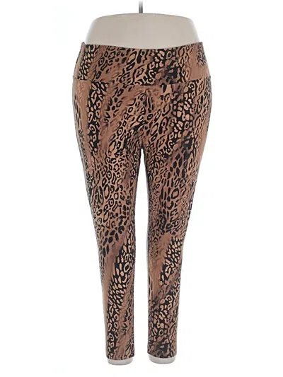 Pre-owned Terra & Sky Leggings In Brown