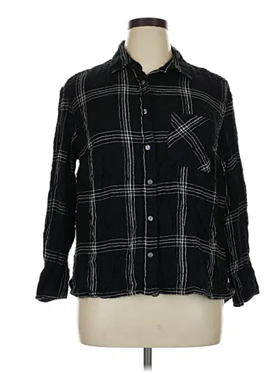 Pre-owned Terra & Sky Long Sleeve Button Down Shirt In Black